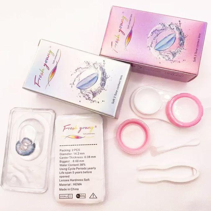 Fresh young Brilliant Blue Soft Contact Lens, Amethyst Soft Contact Lens, Turquoise Soft Contact Lens, Gray Soft Contact Lens (Free Case for all Soft Contact Lens)