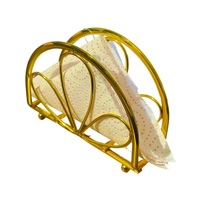 Gold Napkin Holder Rack Table Serviette Metal Paper Cocktail