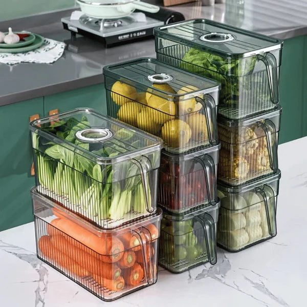 5L Acrylic Refrigerator Storage Container Box with Handle Organiser