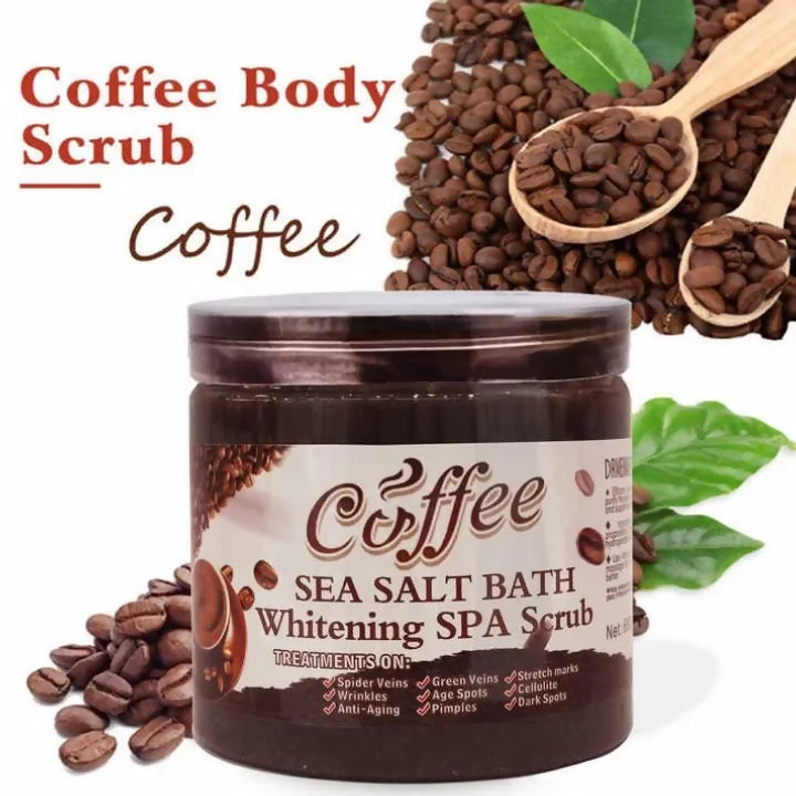 Coffee Sea Salt Bath Brightening & Whitening SPA Scrub Exfoliating Face Body Dead Skin