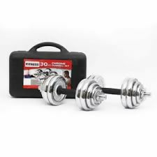 Chrome Dumbells 30kg ( with case)