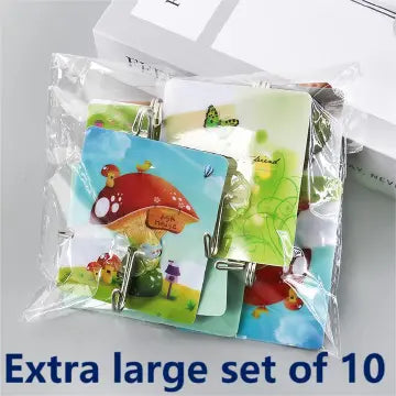 UPHUI 10-Piece Extra Large Heavy-Duty Waterproof Sticky Hooks - No-Drill Wall Mount