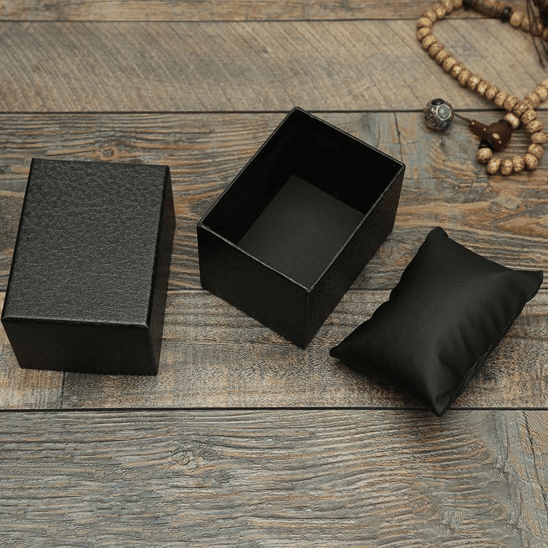 Men's Personality Black Quartz Watch and Brown Leather Bracelet Set