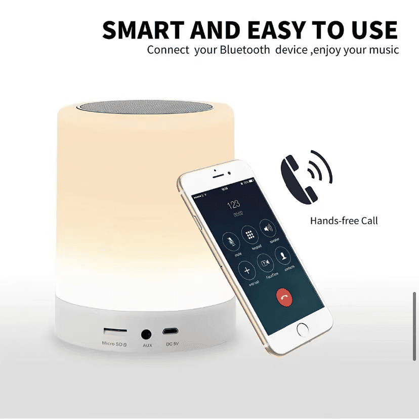 Y38 Smart Wake-Up Light, Touch Control, White Noise, 8 Alarm Bluetooth Speaker