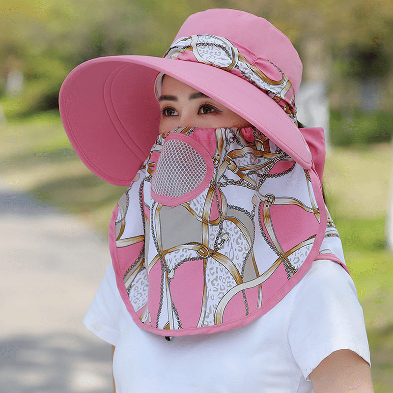 Women's UV Protection Sun Hat, Wide Brim Outdoor Sunshade Face Cover