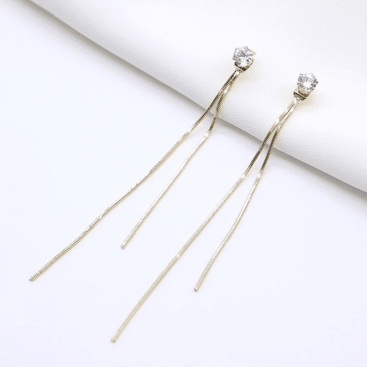 Elegant Long Crystal Tassel Dangle Earrings for Women: Wedding, Gift, Fashion