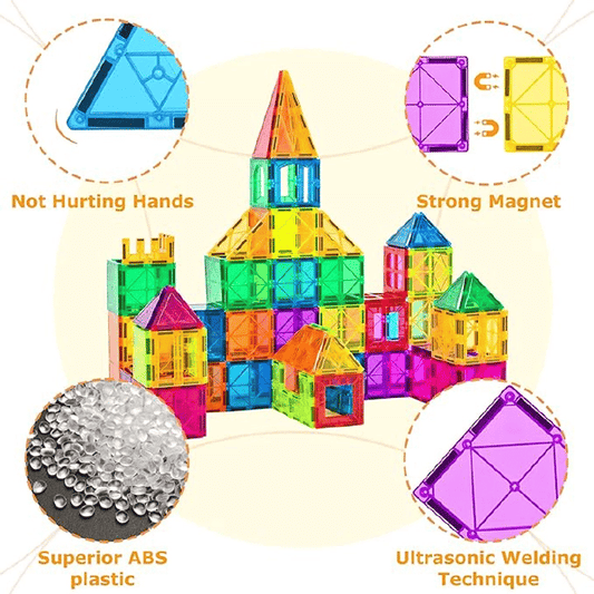 48pcs Magnetic Tiles 3D Building Blocks STEM Educational Construction Set