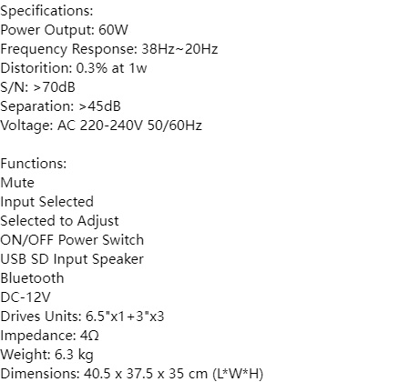 Vitron V645 X-Bass 3.1CH Bluetooth Home Theater System with AC/DC Power