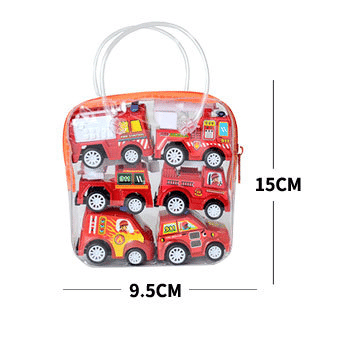 6-Piece Mini Engineering and Fire Engine Toy Car Set