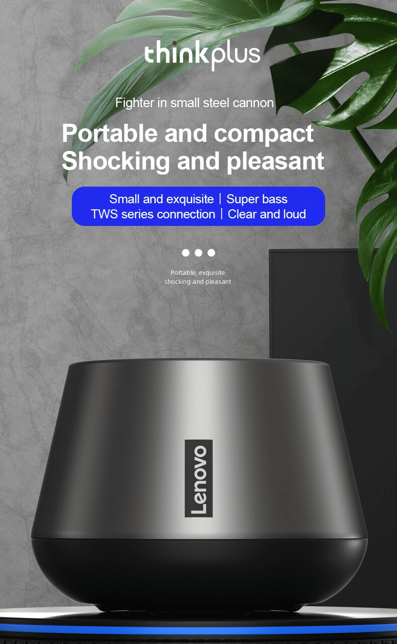 Lenovo Thinkplus K3 Pro Wireless Speaker: BT 5.0, HD Calls, Deep Bass, 1200mAh Battery Portable