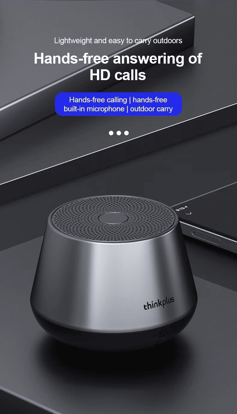 Lenovo Thinkplus K3 Pro Wireless Speaker: BT 5.0, HD Calls, Deep Bass, 1200mAh Battery Portable