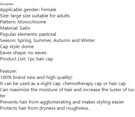 Large Silk Satin Bonnet for Sleeping, Hair Protection, Tie Band Edge Scarf