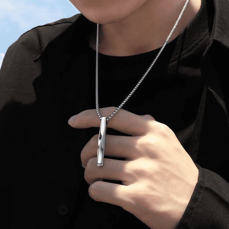 Modern Spiral Titanium Steel Pendant Necklace for Men & Women - Hip-Hop Fashion Jewelry