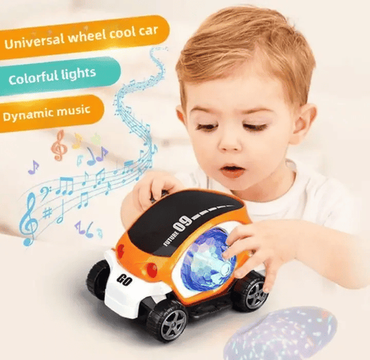 Induction Lighting Musical Sensory Crawling Toy Car for Kids