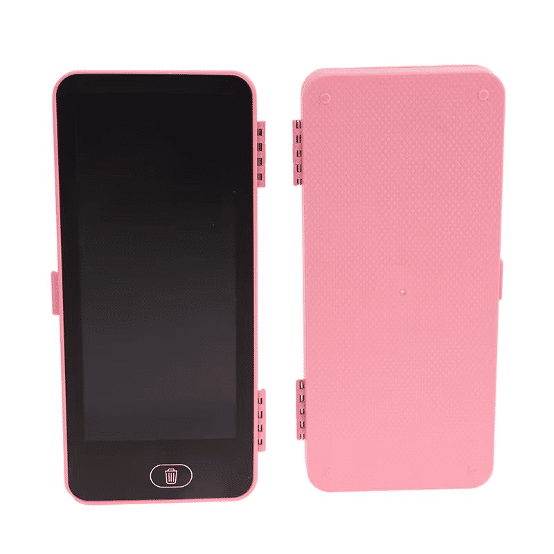 Generic 2-in-1 LCD Screen Pencil Case Erasable Drawing Board Stationery Box