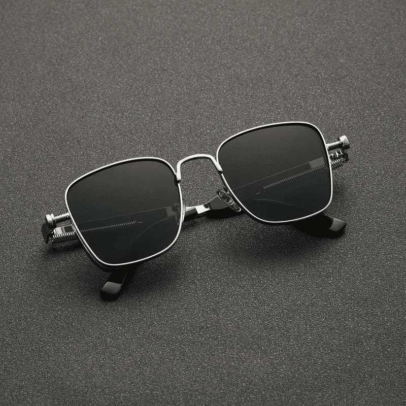 Retro Steampunk Square Metal Sunglasses UV400 Protection Unisex Fashion Eyewear