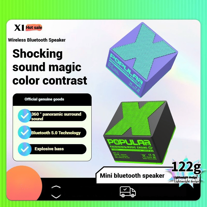 X1 Mini Metal Portable Bluetooth Speaker: HiFi Sound, Long Playtime, Bass Boost