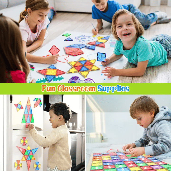 40-Piece Magnetic Building Tiles Educational Stacking Blocks For Kids
