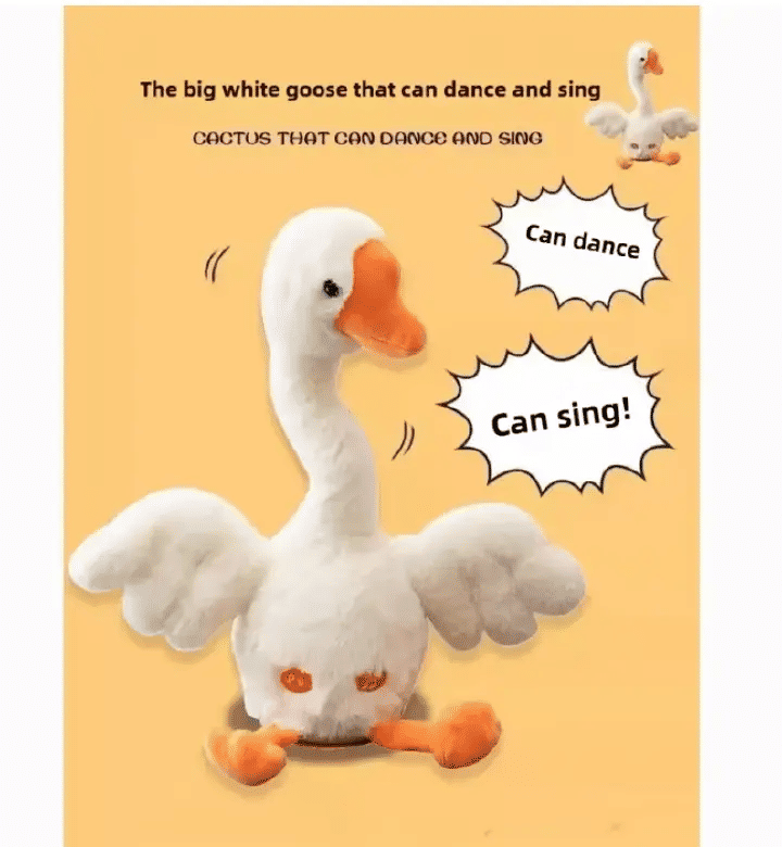 Silly White Goose Plush Toy Dancing Singing Interactive Stuffed Animal