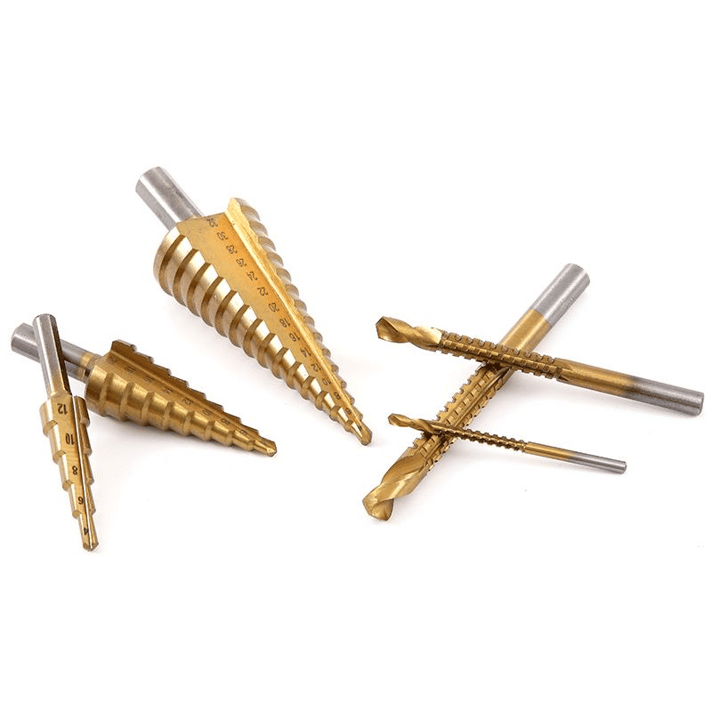 Titanium-Plated Pagoda Drill Bit Set 6-Piece Woodworking Hole Opener