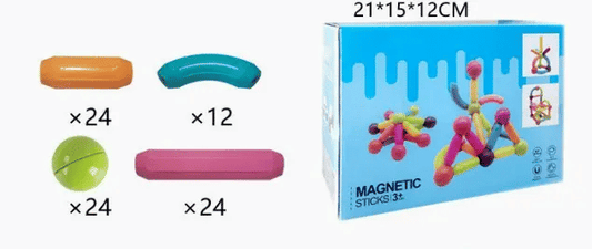 84-Piece Magnetic Building Balls and Rods STEM Construction Set