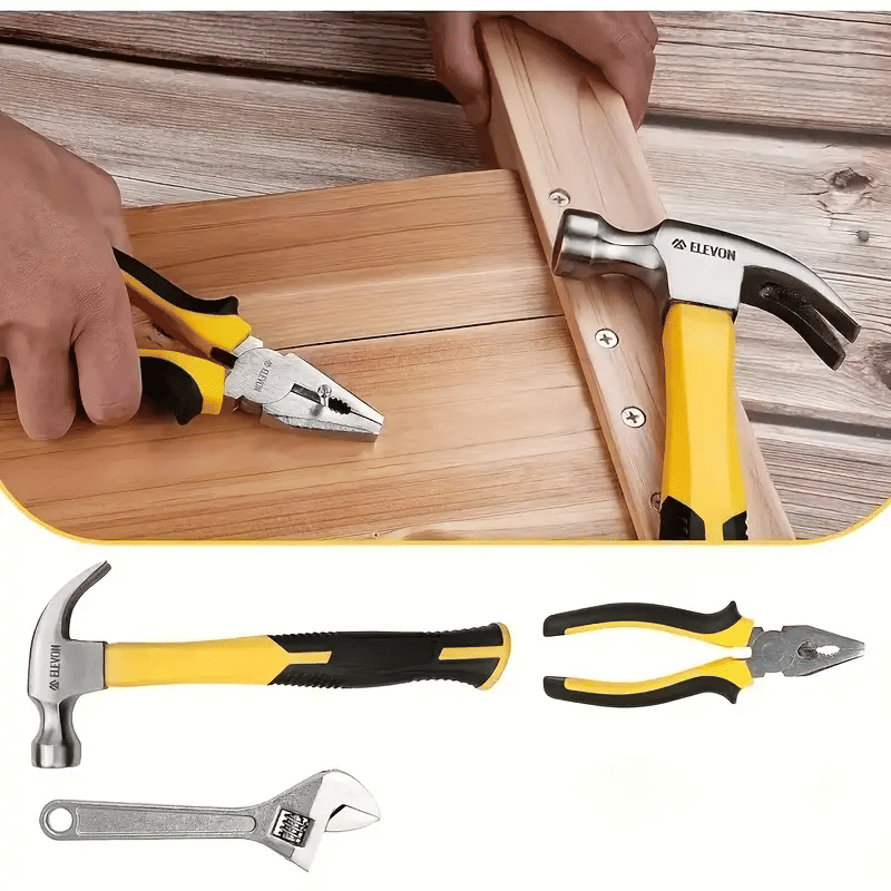16-Piece Household Tool Set with Wire Crimpers and Iron Handles
