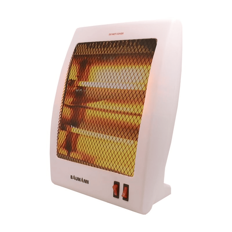 Rashnik QH-80A Halogen Electric Quartz Room Heater, 2 Heat Settings, Tip-Over Safety