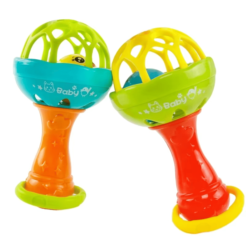Generic Baby Rattle Toy Set 2-Piece Grasping Hand Bell