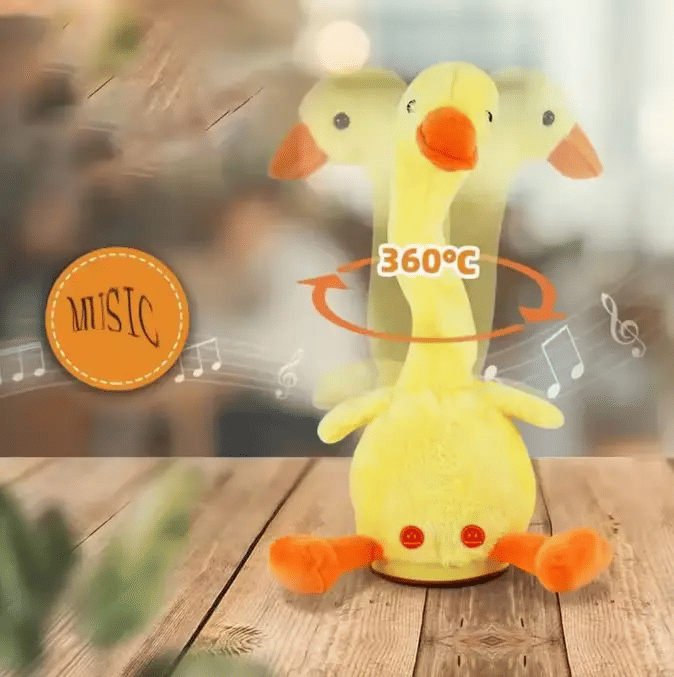 Dancing Talking Duck Plush Toy Mimicking Recording Singing Doll Yellow