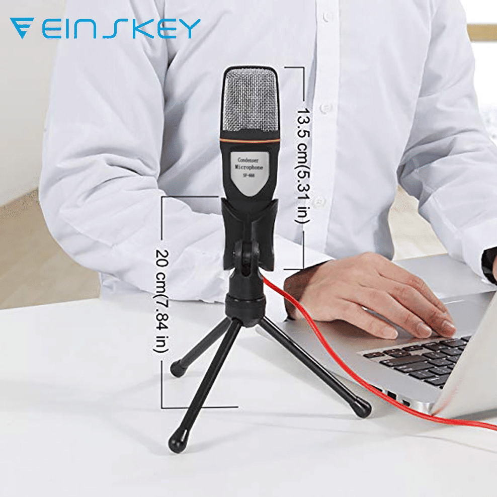 Professional USB Condenser Microphone with Intelligent Noise Reduction for Gaming & Streaming
