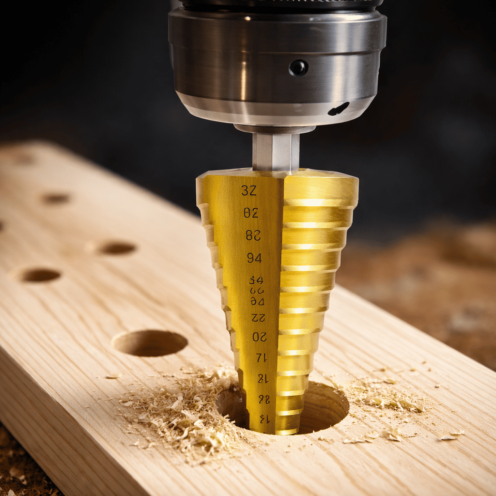 HSS Titanium Step Cone Drill Bit Set 3-Piece Hex Shank