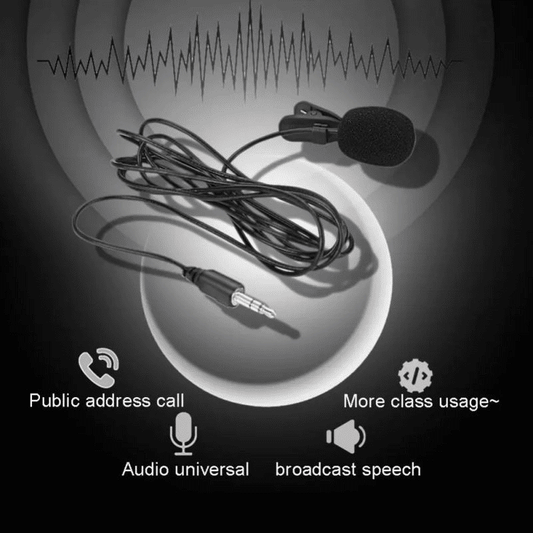 Portable Lapel Microphone Clip-on 3.5mm Jack 59-inch Cable for Speakers