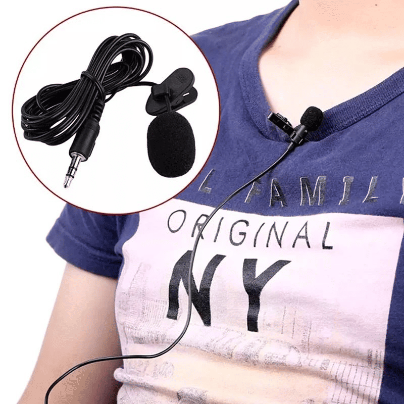 Portable Lapel Microphone Clip-on 3.5mm Jack 59-inch Cable for Speakers