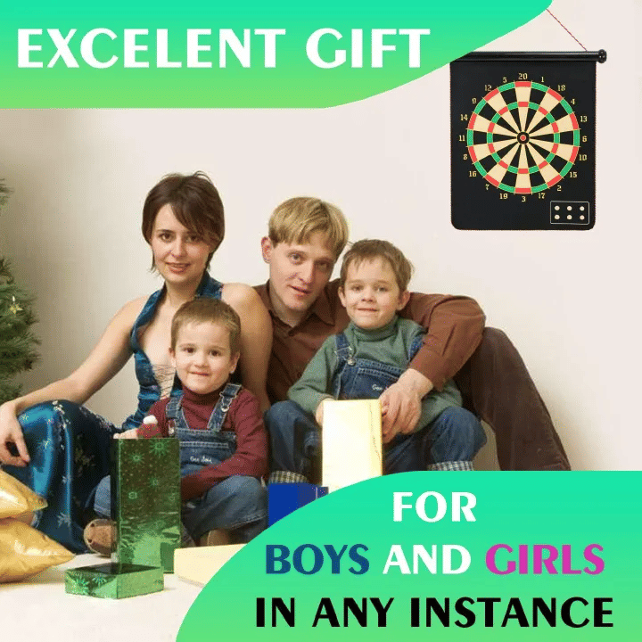 12in Magnetic Dart Board with 8 Darts Double-Sided Game Set