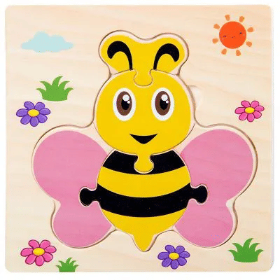 4-Piece Wooden Montessori Animal Puzzle Set for Toddlers