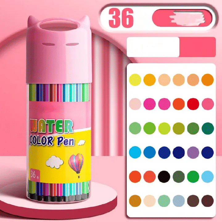 Watercolor Pen Drawing Set for Kids Non-toxic Washable 36 Colors