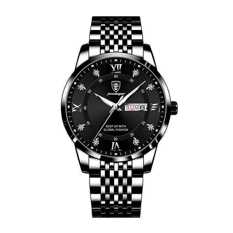 POEDAGAR Men's Waterproof Luminous Quartz Business Watch: Ultra-thin, Calendar, Top Brand