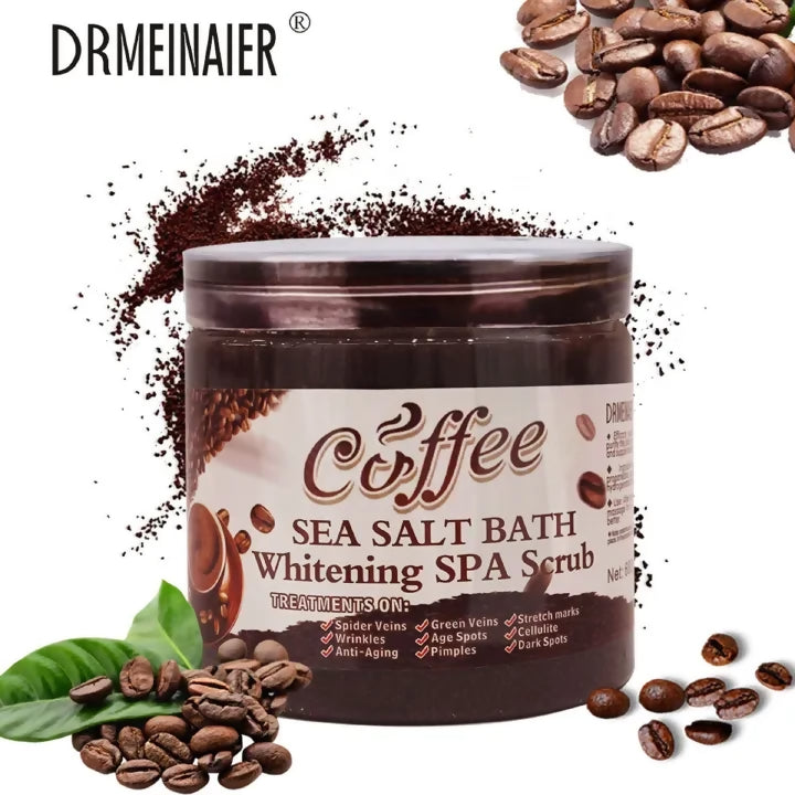 Coffee Sea Salt Bath Brightening & Whitening SPA Scrub Exfoliating Face Body Dead Skin