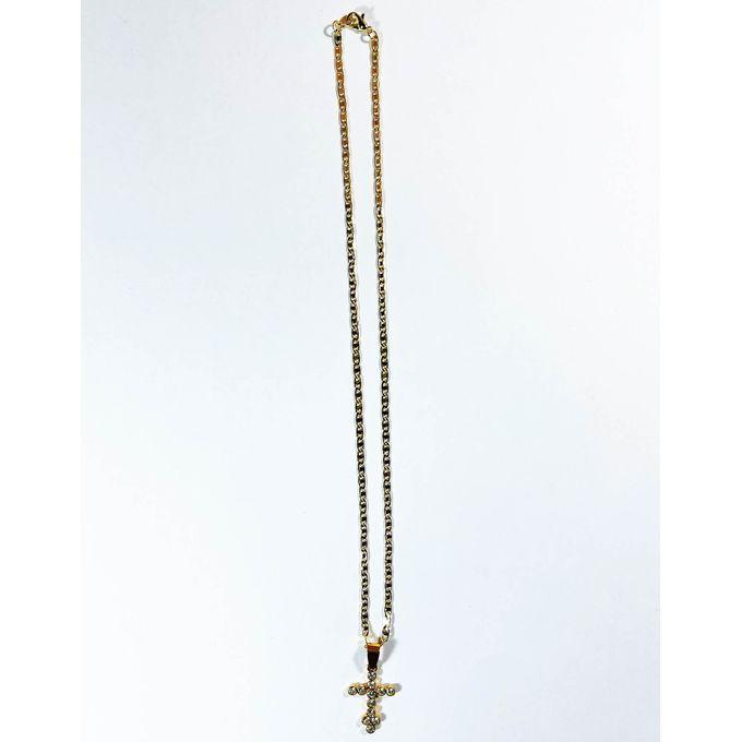 Lock And Key Pendant Necklace, 2 Love Picture Pendant With Necklace, Gold Iced Out Ankh Cross Pendant Necklace