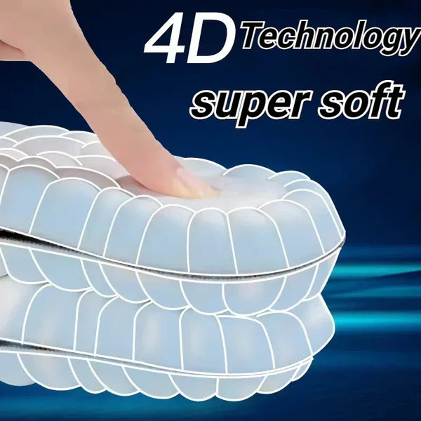 4D Massage Soft Latex Sports Insoles with Arch Support