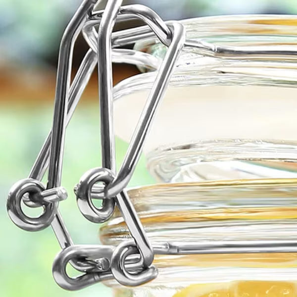 530ml Lilac Airtight Glass Jar With Metal Clip