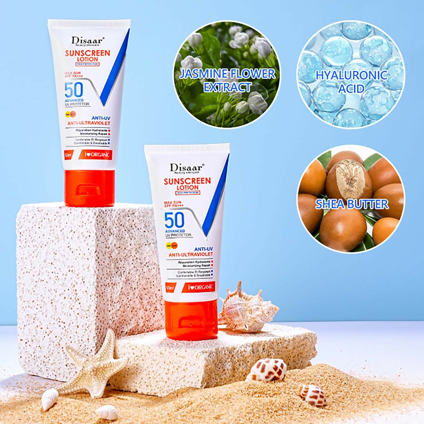 Disaar SPF 50 Sunscreen 50ml Whitening Sunblock