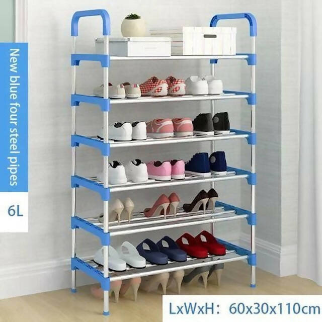 Urban Store Multi-Layer Shoe Rack: Stainless Steel Construction, Easy Assembly, Portable, 20 Pair Storage, Durable & Elegant