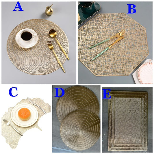 Set of 6 Non Woven Table Mats, Environmentally Friendly PVC Place Mats, Hand Woven Table Mats for Kitchen, Living Room, Office