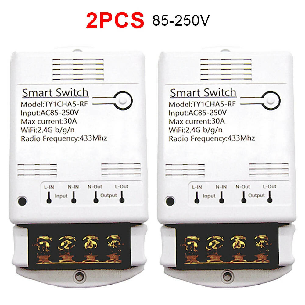 Wifi Relay Module 85-250V 12V 24V 30A Smart Switch Tuya Smartlife App Remote Control Inching Timer Alexa Google Home Automation