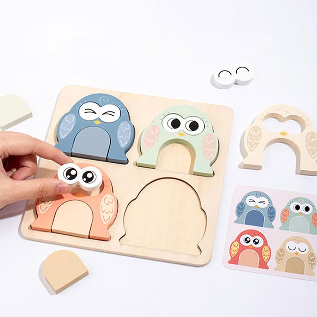 Owl Face-Changing Puzzle – Matching Game for Kids