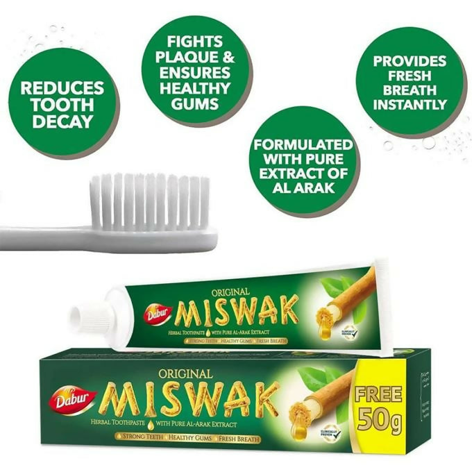 Miswak Herbal Toothpaste with Pure Al-Arak Extract - Strong Teeth - Healthy Gums - Fresh Breath