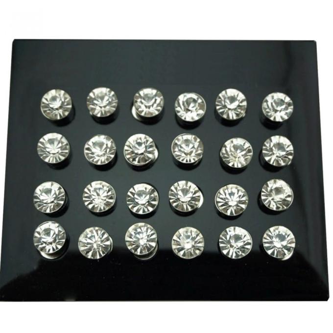 Shiny Crystal Magnet Ear Studs Plugs Earrings