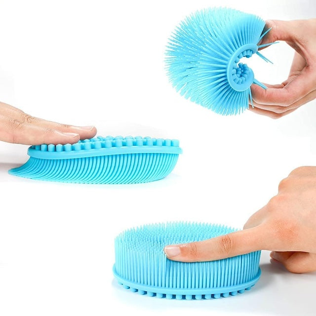 Silicone Bath Brush with Soft Exfoliating Body Bath Shower Scrubber, Brush for All Kinds of Skin