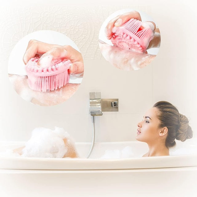 Silicone Bath Brush with Soft Exfoliating Body Bath Shower Scrubber, Brush for All Kinds of Skin